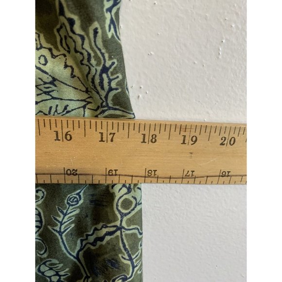 Peruvian Connection Floral Sheath Midi Dress Size 12 Womens Green Pima Cotton - Picture 9 of 12